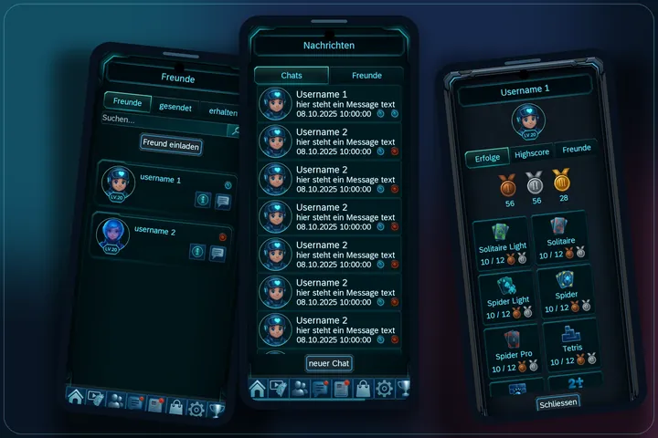 Friends, messages and profiles in BraVTiGa